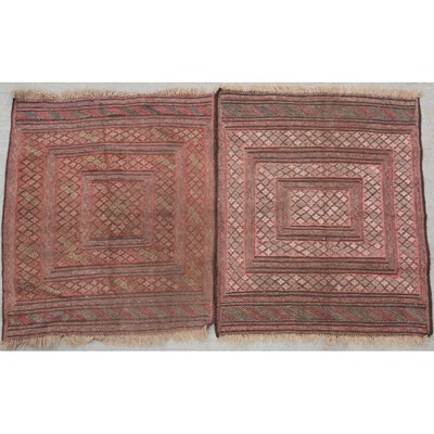 Lot 648 - Two Pakistani red and brown ground woollen...