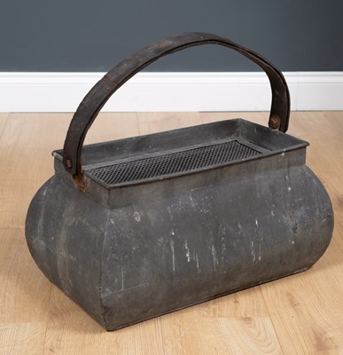 Lot 187 - A 19th century tinned metal and leather...