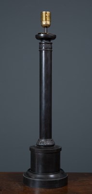 Lot 252 - An ebonised turned column table lamp on...