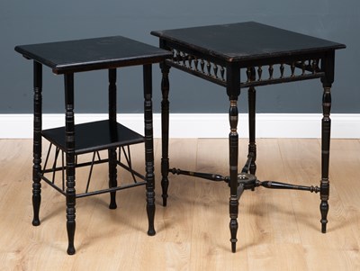 Lot 110 - A Victorian ebonised aesthetic two tier...