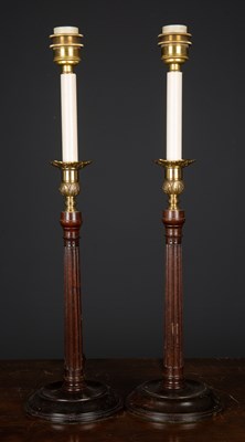 Lot 363 - A pair of George III style mahogany and brass...