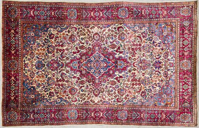 Lot 663 - A Persian, possibly Isfahan, silk rug with a...