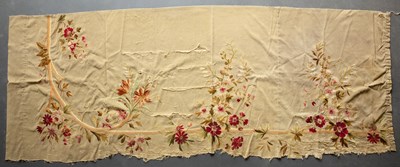 Lot 651 - A woolwork tapestry with floral decoration,...