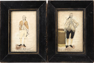 Lot 111 - A pair of 18th century embroidered silk and...