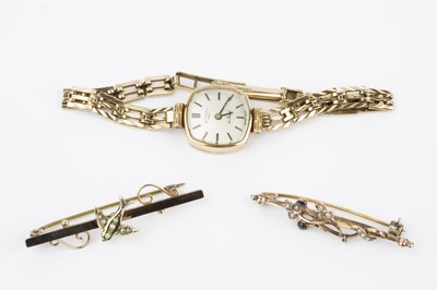 Lot 298 - A lady's 9ct gold bracelet watch by Rotary,...