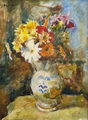 Lot 424 - Cesare Peruzzi (1894-1995) Still life - a vase...