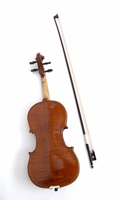 Lot 94 - A modern violin with two piece back labelled...