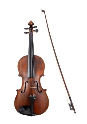 Lot 91 - A 20th century violin with two piece back...