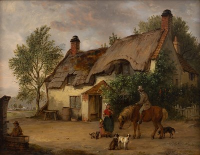Lot 432 - Edmund Bristow (1787-1876) Figures conversing...