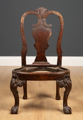 Lot 106 - A miniature Queen Anne style walnut side chair,...