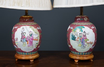 Lot 114 - A pair of Chinese porcelain famille rose...