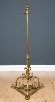 Lot 266 - A late 19th century brass adjustable standard...