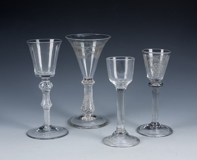 Lot 374 - Four ale and wine glasses, English, 18th/19th...