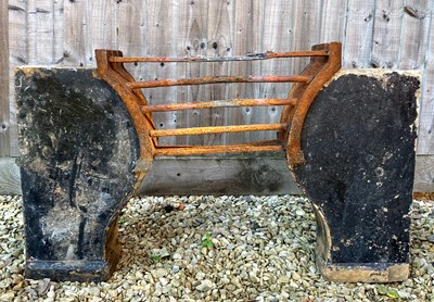 Lot 559 - A Georgian bathstone and wrought iron...