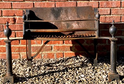 Lot 560 - A Georgian style wrought iron serpentine...