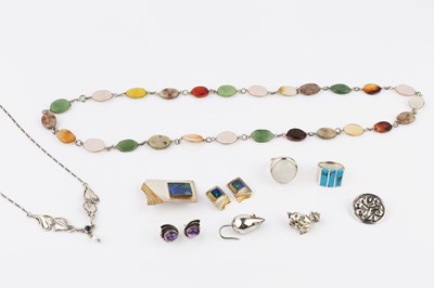 Lot 210 - A collection of silver and white metal...