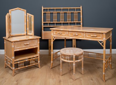 Lot 210 - A contemporary beechwood faux bamboo style...