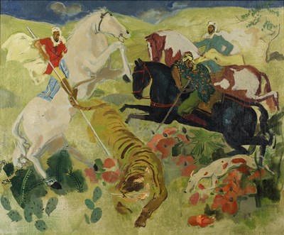 Lot 175 - Jean Isy De Botton (1898-1978) 'The Tiger hunt'...