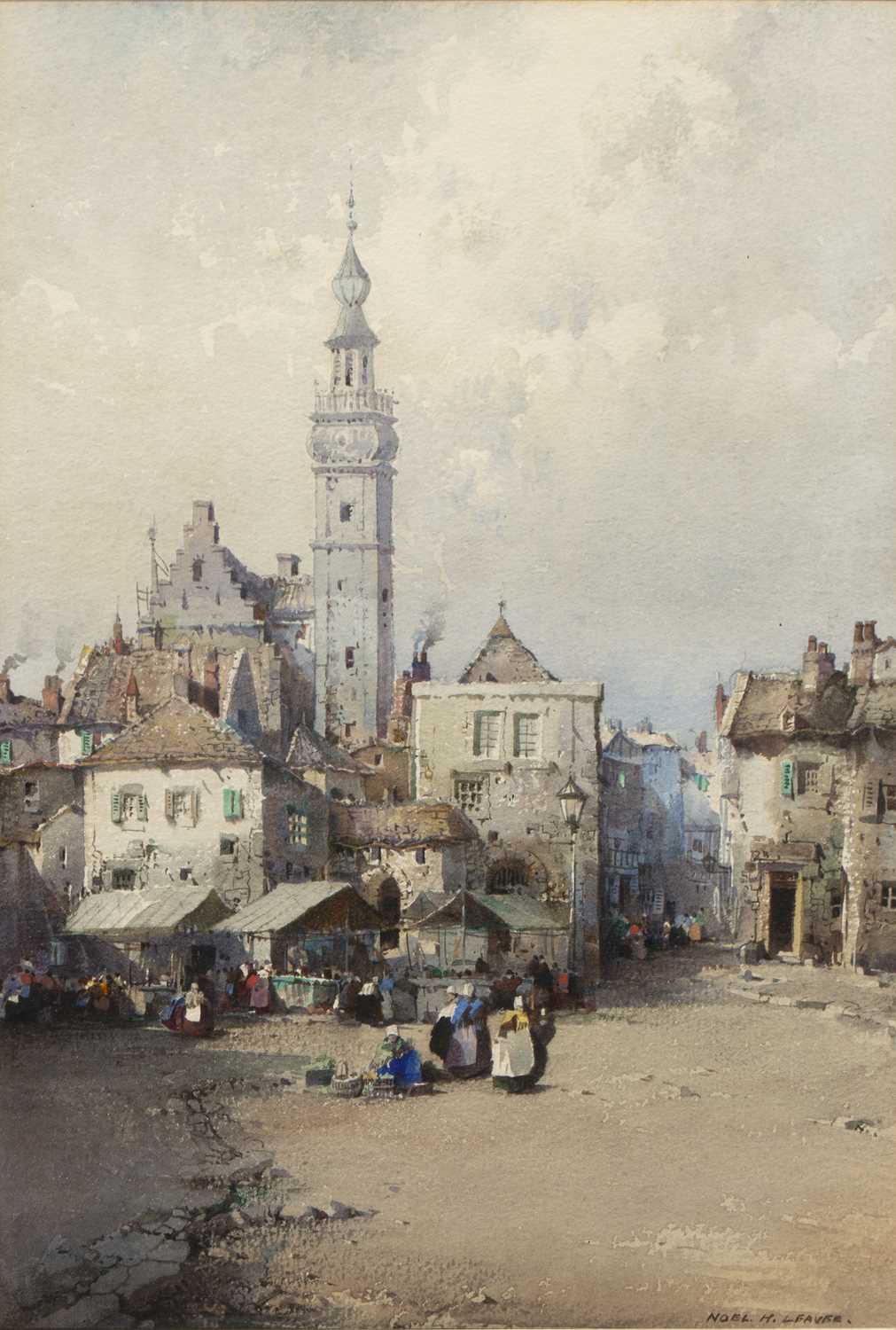 Lot 454 - Noel Harry Leaver (1889-1951) A Dutch market...