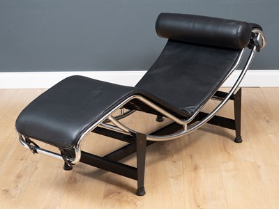 Lot 361 - After Le Corbusier LC4, a chrome and leather...