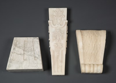 Lot 573 - Architectural elements, three pieces of carved...