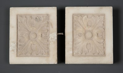 Lot 576 - A pair of carved white marble chimney piece...