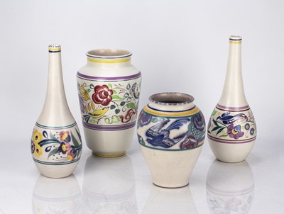 Lot 399 - Poole Pottery Three ceramic vases, decorated...