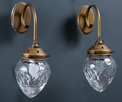 Lot 142 - A pair of Jim Lawrence wall lights with cut...