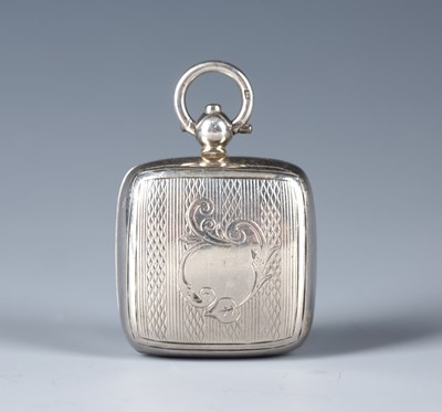 Lot 225 - Silver sovereign case with engine turned...