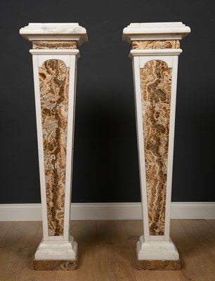 Lot 299 - A pair of Tuscan onyx and statuary marble...