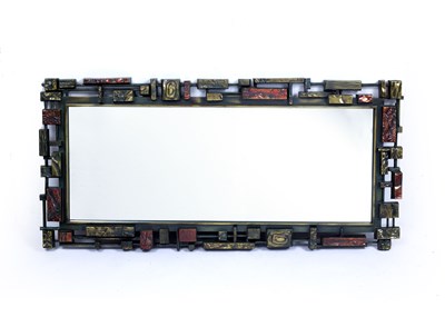 Lot 780 - Syroco Brutalist wall mirror, circa 1970...