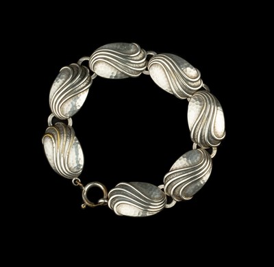 Lot 728 - W.M.F. Silver plated panel bracelet stylised...