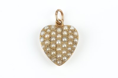 Lot 4 - A late Victorian/Edwardian half pearl heart...