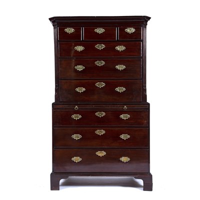 Lot 110 - Mahogany chest on chest late 18th Century,...