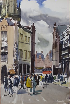 Lot 166 - Hal Yates (1907-1979) 'Untitled street scene'...