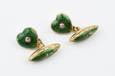 Lot 278 - A pair of early 20th century enamel and...