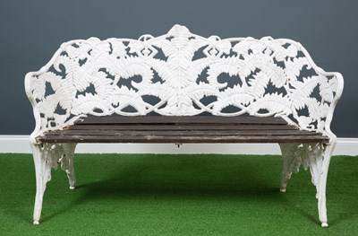 Lot 599 - A white painted fern and blackberry pattern...