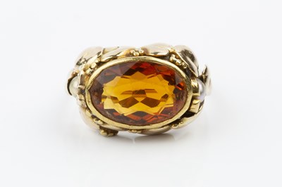 Lot 114 - An Arts and Crafts style citrine and pearl...