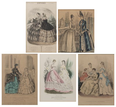 Lot 150 - Five 19th Century French fashion engravings...