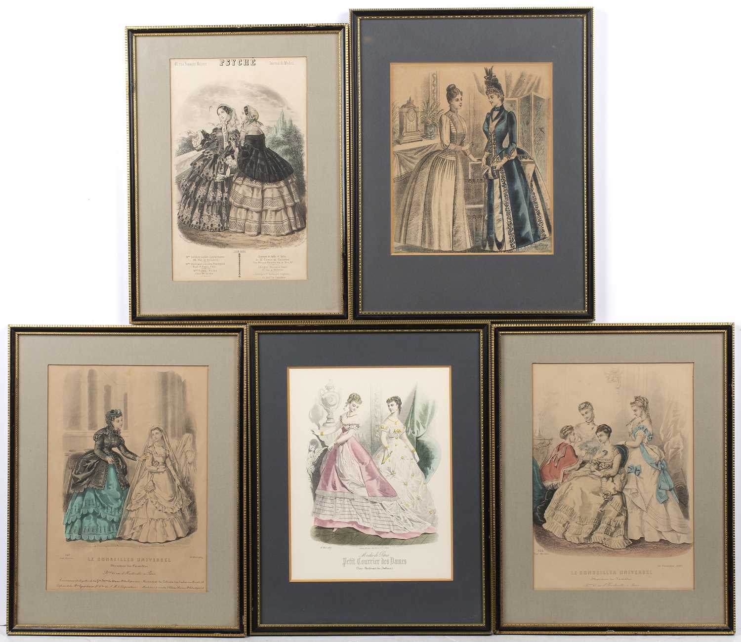 Lot 150 - Five 19th Century French fashion engravings