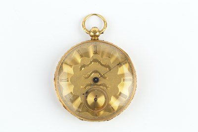 Lot 300 - An early Victorian 18ct gold open face pocket...