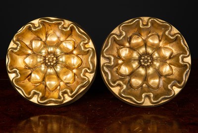 Lot 460 - A pair of bronze empire style floral rosette...