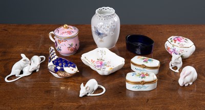 Lot 525 - A Royal Crown Derby small box and saucer, the...