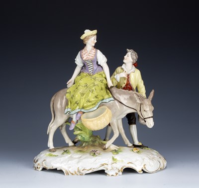 Lot 258 - Karl Ens of Volkstedt porcelain figure group...