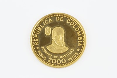 Lot 344 - A Republic of Colombia 2000 Pesos gold coin,...