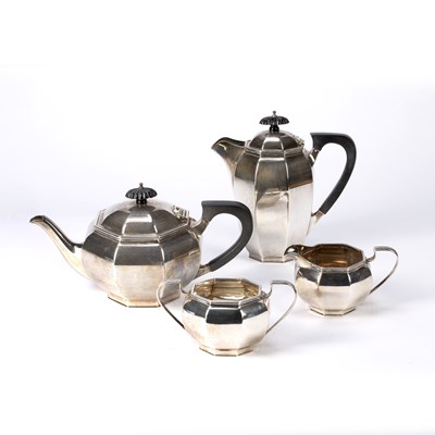 Lot 479 - Art Deco four-piece silver tea/coffee set...