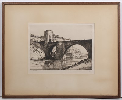 Lot 38 - Oliver Hall (1869-1957) Town bridge signed and...