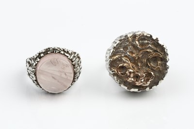Lot 716 - Graham Watling Abstract silver dress ring...