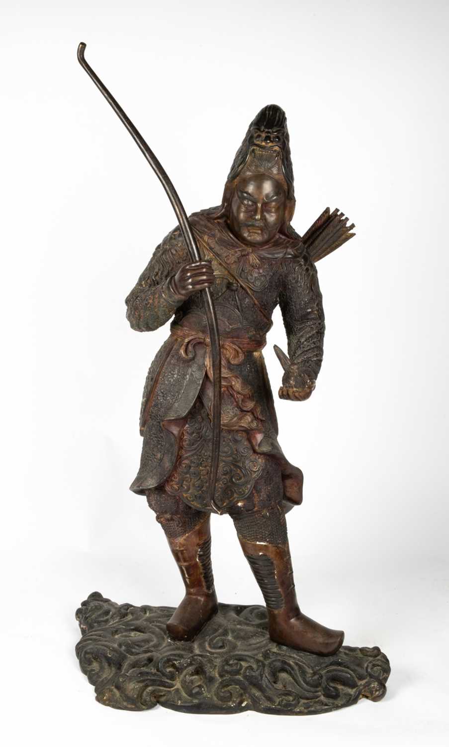 Lot 123 - A bronze sculpture of a Japanese warrior...