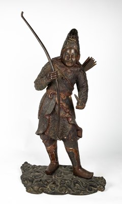 Lot 123A - A bronze sculpture of a Japanese warrior...